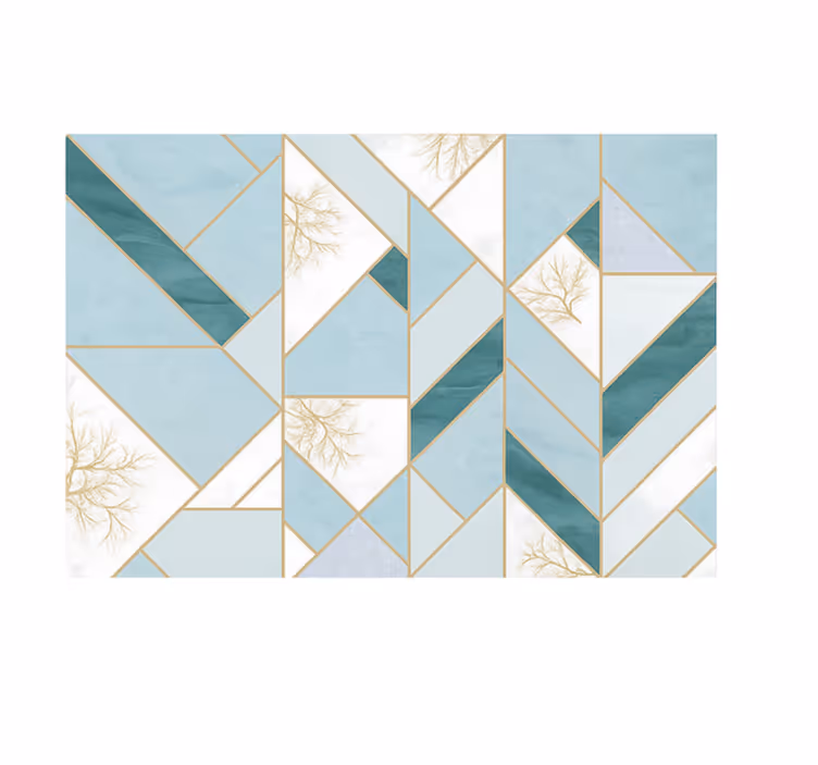 Fotomurale per cucina motivo geometrico acquamarina - TenStickers