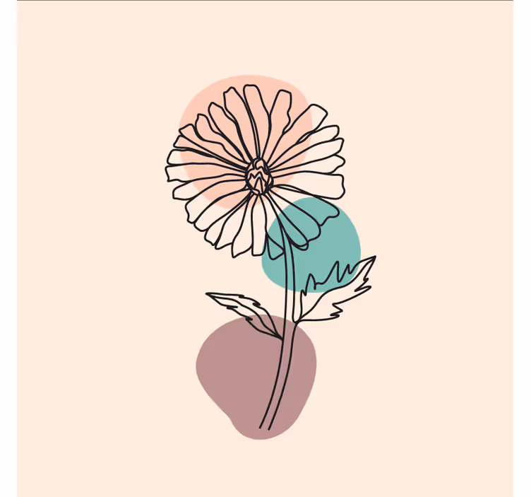 Fotomurale beige design artistico fiore margherita - TenStickers