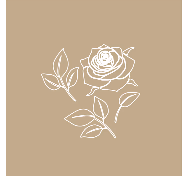 Fotomurale beige motivo rose dettagliato su sfondo beige - TenStickers