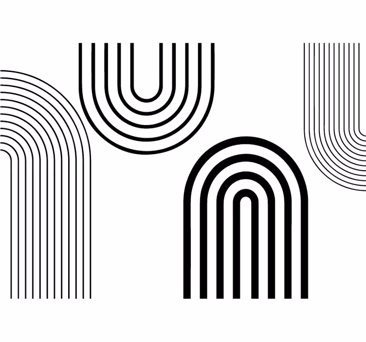 Fotomurale bianco archi neri sottili minimalisti - TenStickers