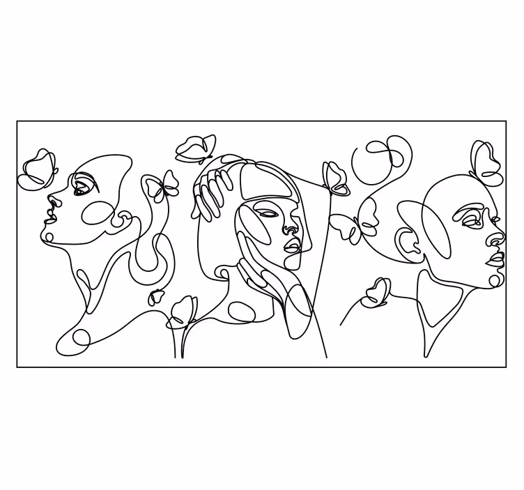 Fotomurale bianco silhouette di tre donne 3 - TenStickers