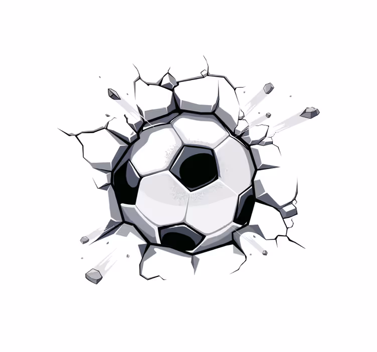 Fotomurale bianco vinile 3d bambini calcio - TenStickers
