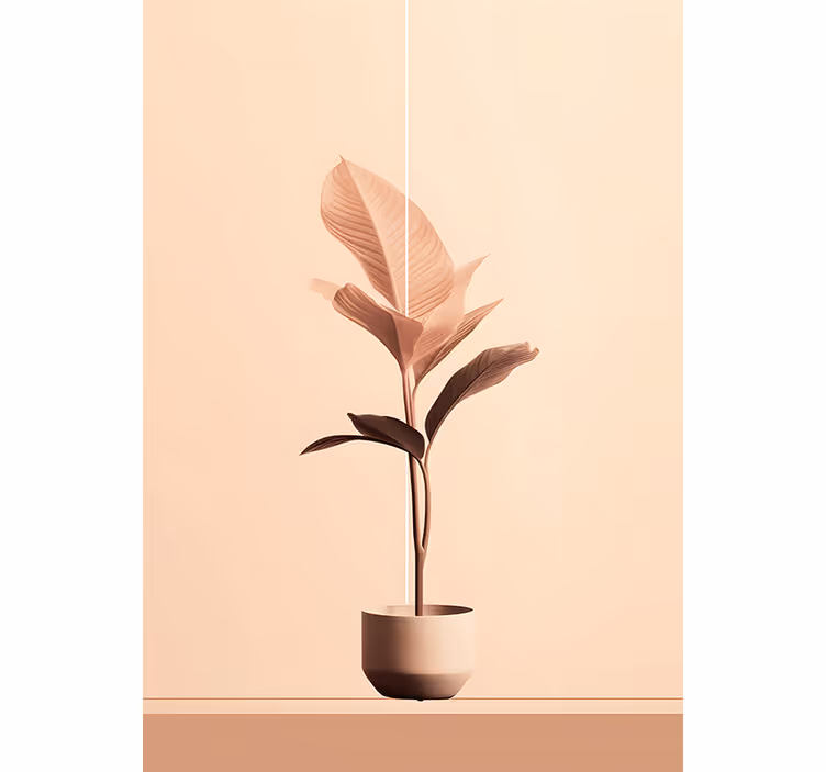 Fotomurale beige pianta verticale nei toni beige - TenStickers