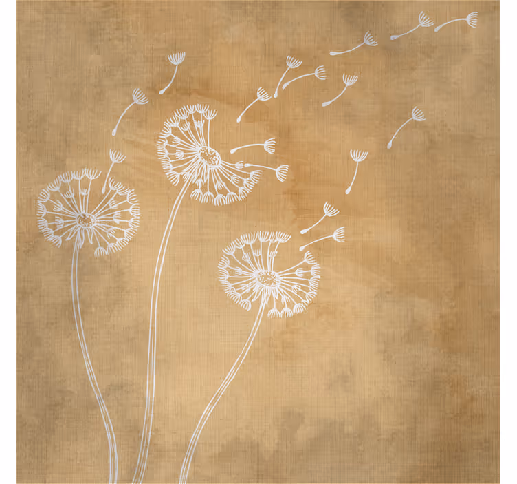 Fotomurale beige denti di leone con e senza petali - TenStickers