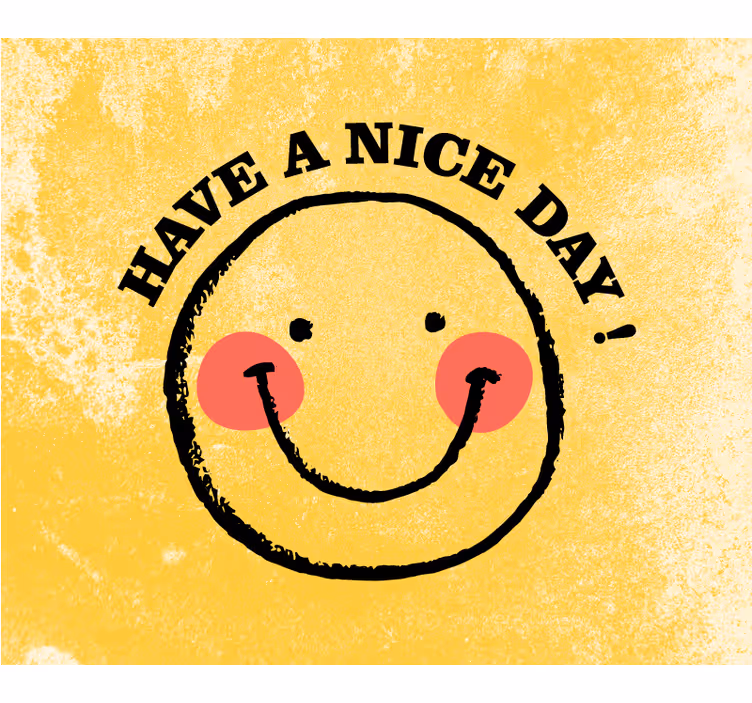 Fotomurale giallo design faccina sorridente - TenStickers