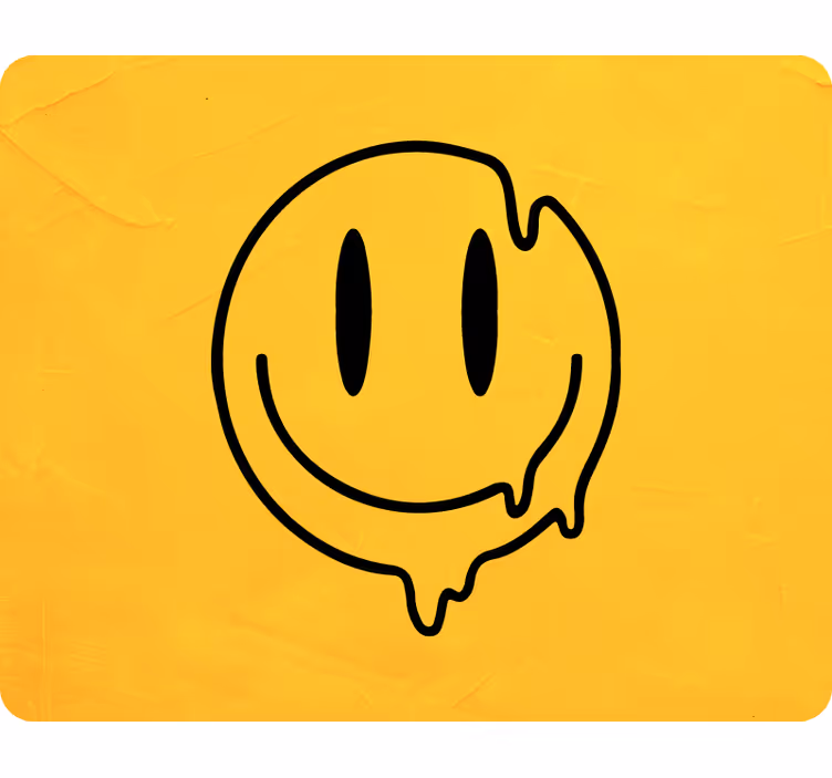 Fotomurale giallo icona sorriso liquido - TenStickers