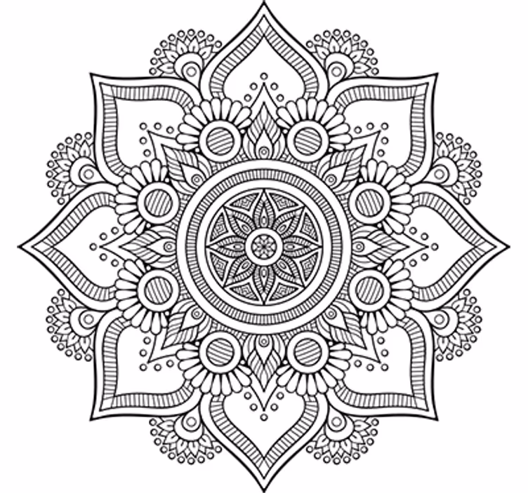 Fotomurale bianco mandala floreale - TenStickers