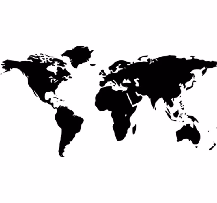 Fotomurale bianco mappa del mondo stilizzata - TenStickers
