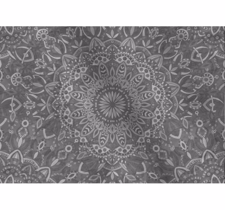 Fotomurale grigio motivo mandala intricato - TenStickers