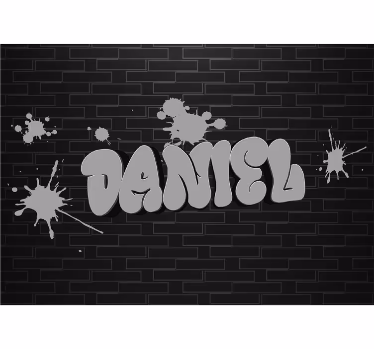 Fotomurale nero graffiti da parete con nome - TenStickers