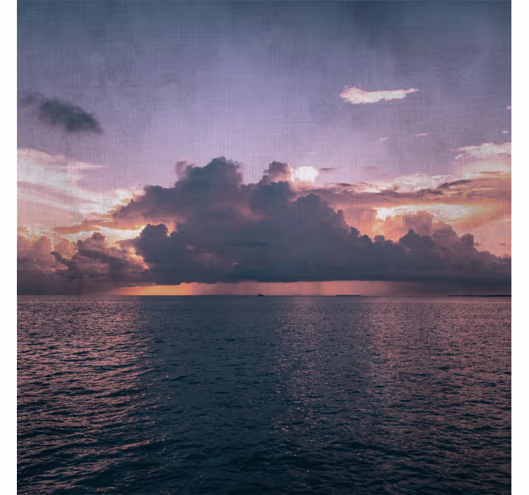Fotomurale viola oceano calmo nuvoloso - TenStickers