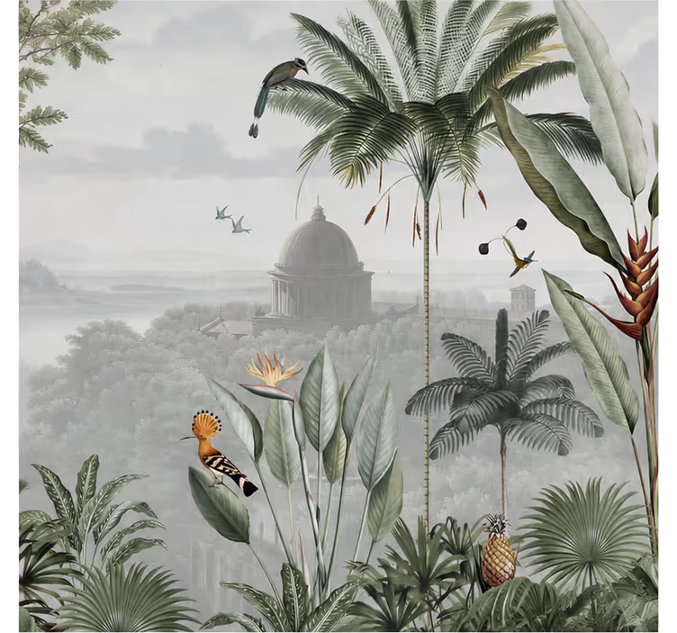Fotomurali natura vista tempio tropicale - TenStickers