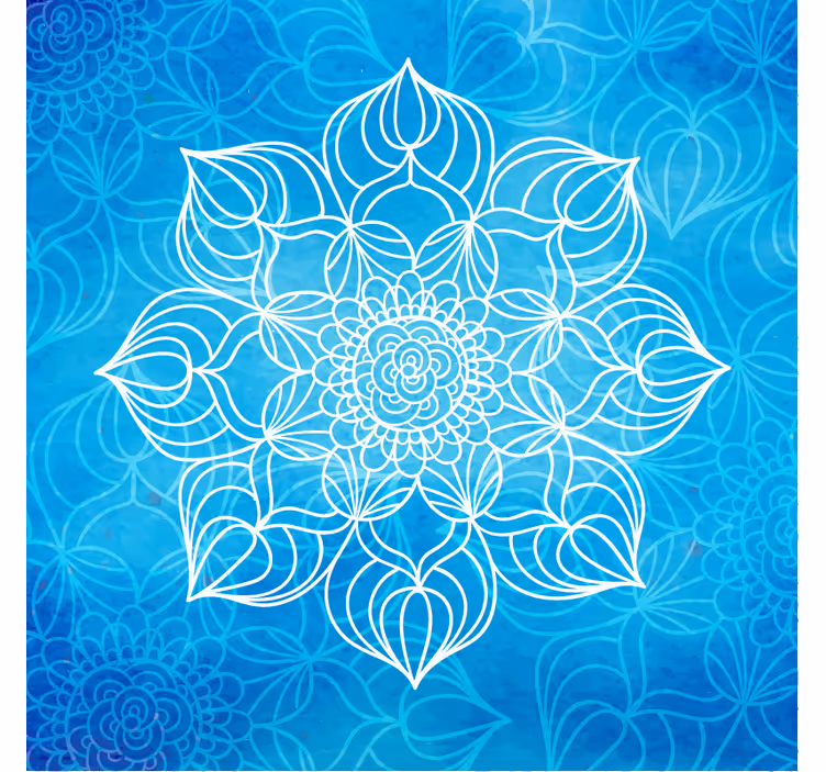 Fotomurale blu mandala a schizzi di vernice blu - TenStickers
