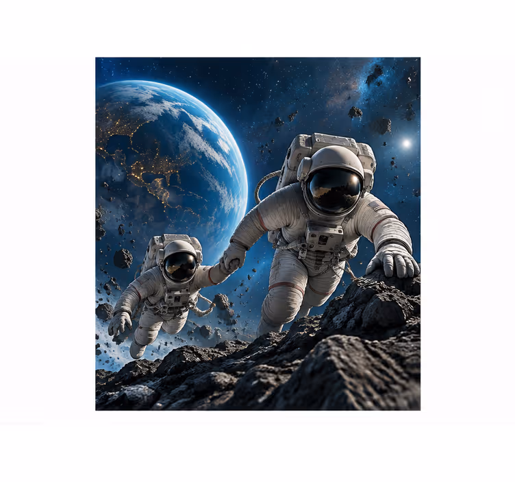 Fotomurale blu astronauti sotto pressione - TenStickers