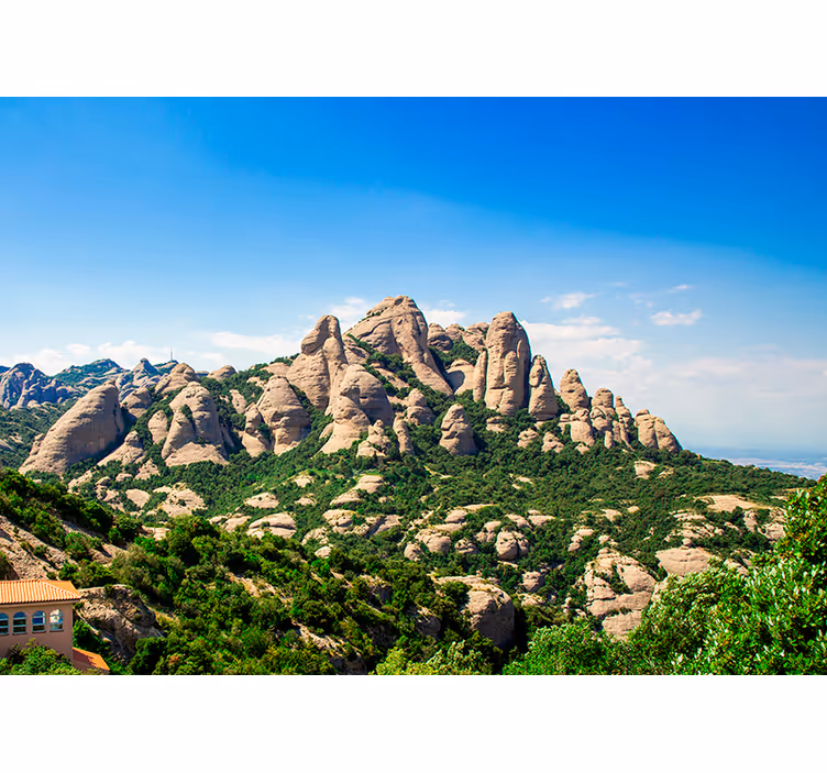 Fotomurale montagna del monastero di Montserrat - TenStickers