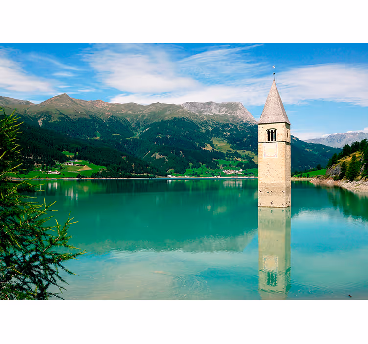 Fotomurale lago panorama lacustre alpino - TenStickers
