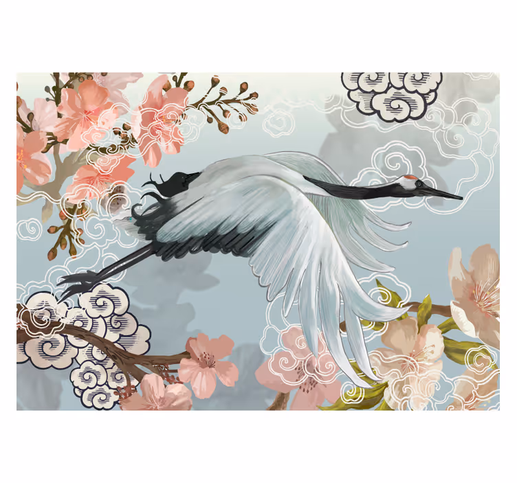 Fotomurali animali diversi elegante volo della gru - TenStickers