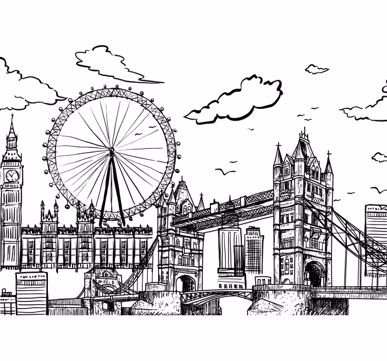 Fotomurale con Londra stilizzata - TenStickers