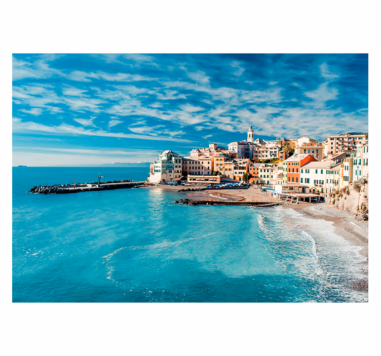 Fotomurale città villaggio italiano costiero - TenStickers