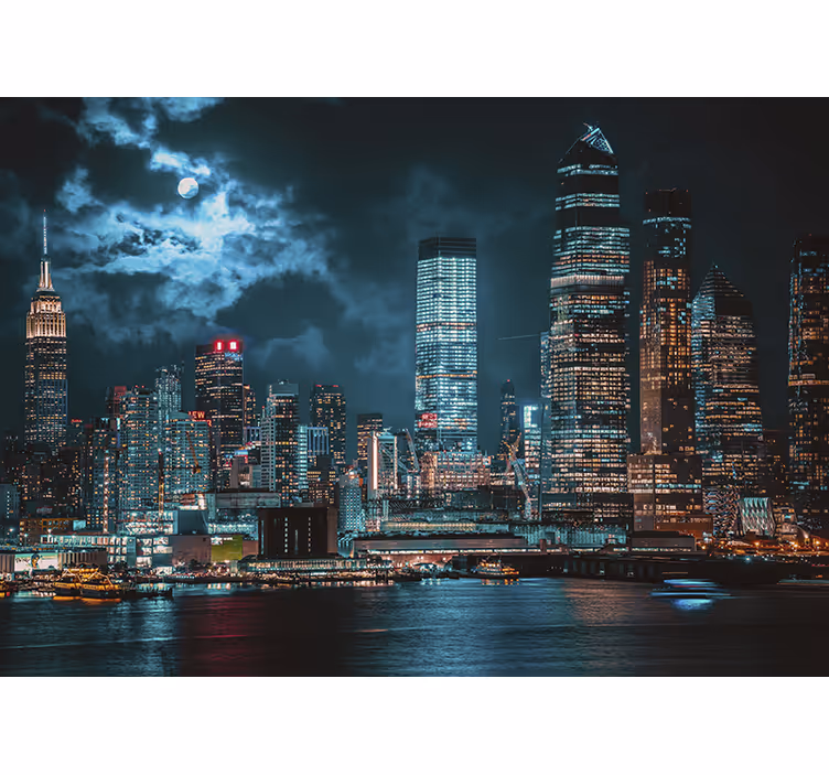 Fotomurale new york paesaggio notturno - TenStickers