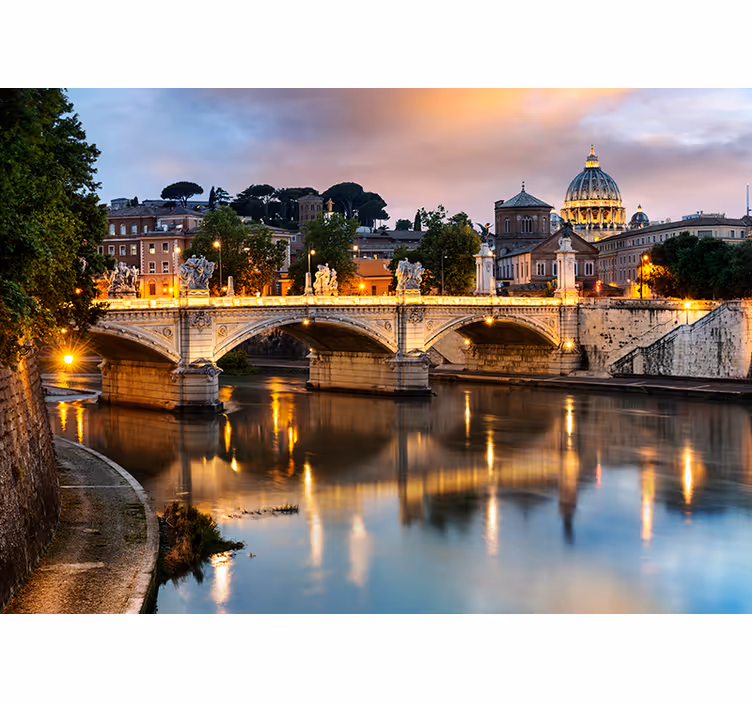 Fotomurale città ponte maestoso di roma - TenStickers