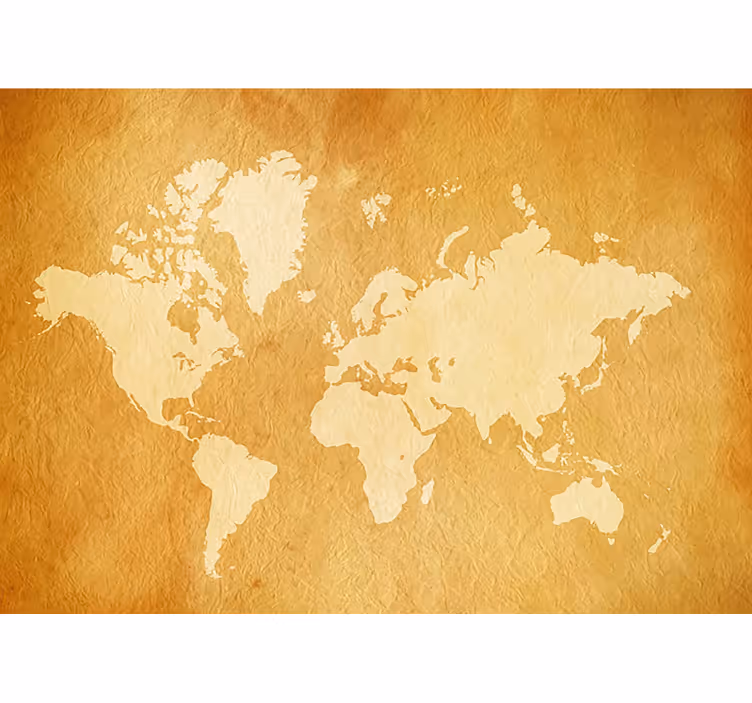 Carta da parati mappa del mondo effetto seppia - TenStickers