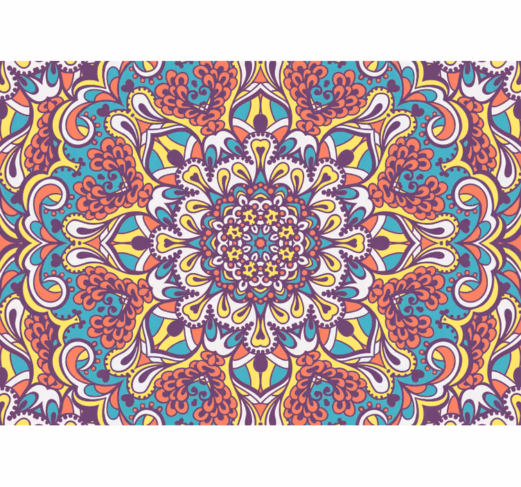 Colorato fotomurale Zen con cerchio orientale - TenStickers