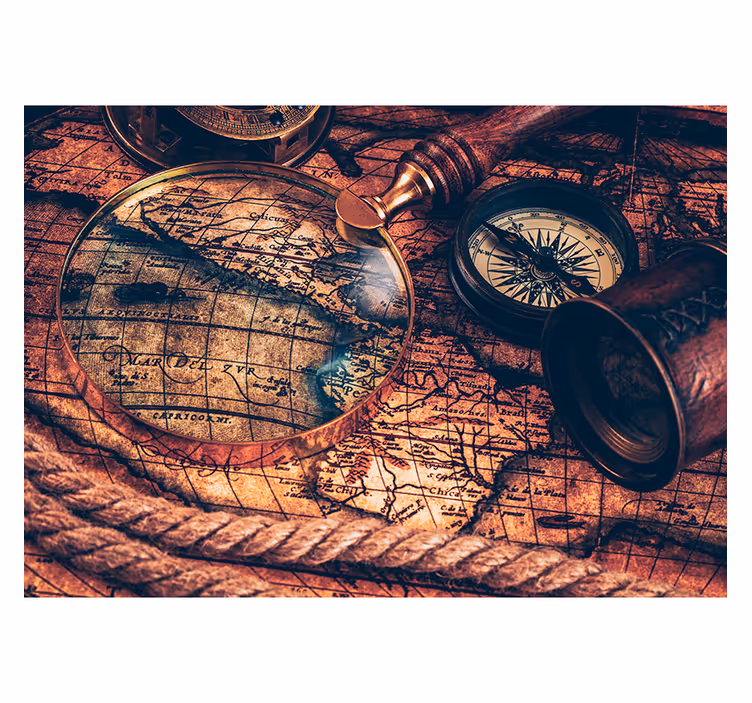 Fotomurale con mappa stile retrò - TenStickers