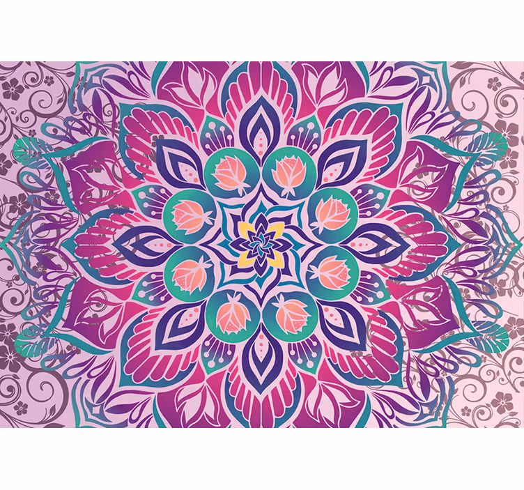 Fotomurale soggiorno modello di progettazione mandala - TenStickers