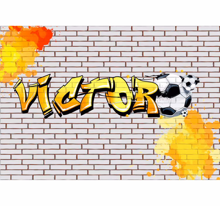 Fotomurale tema calcio e nome personalizzabile - TenStickers