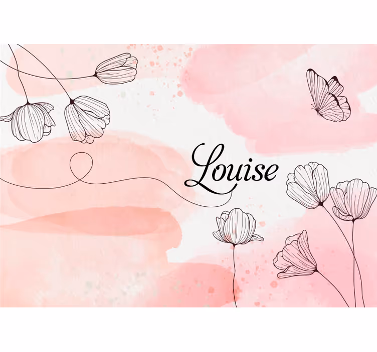 Fotomurale personalizzato Bellissimi fiori con nome - TenStickers