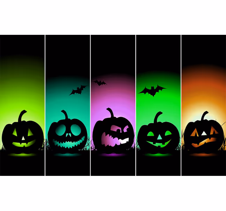 Fotomurale di halloween facce di zucca - TenStickers