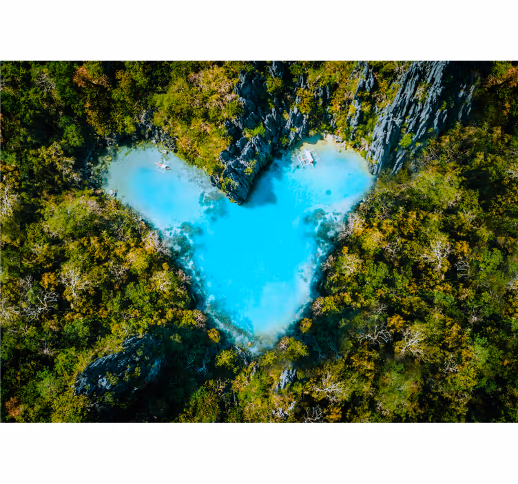 Fotomurale amore laguna a forma di cuore - TenStickers