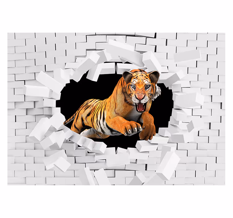 Fotomurale animali tigre che salta - TenStickers