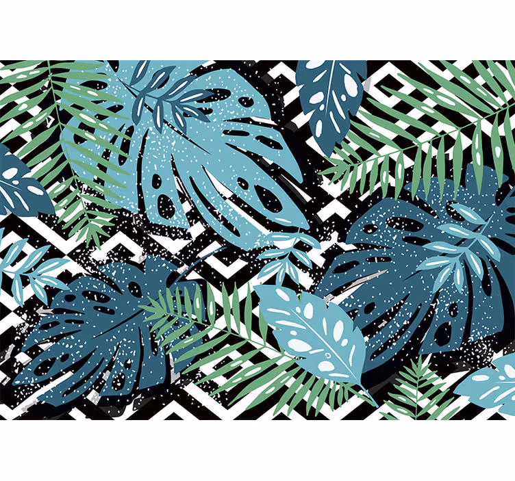 Fotomurali natura elementi di foglie tropicali - TenStickers