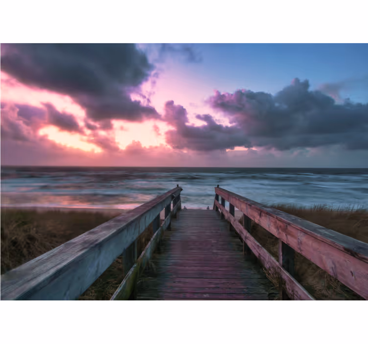 Fotomurale mare sereno tramonto nuvoloso - TenStickers