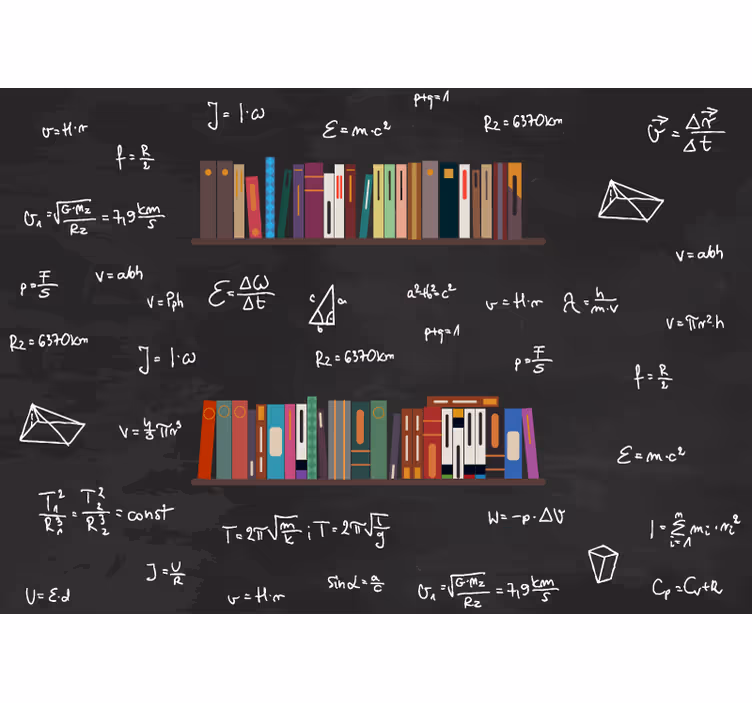 Fotomurali frasi collezione di libri matematici - TenStickers