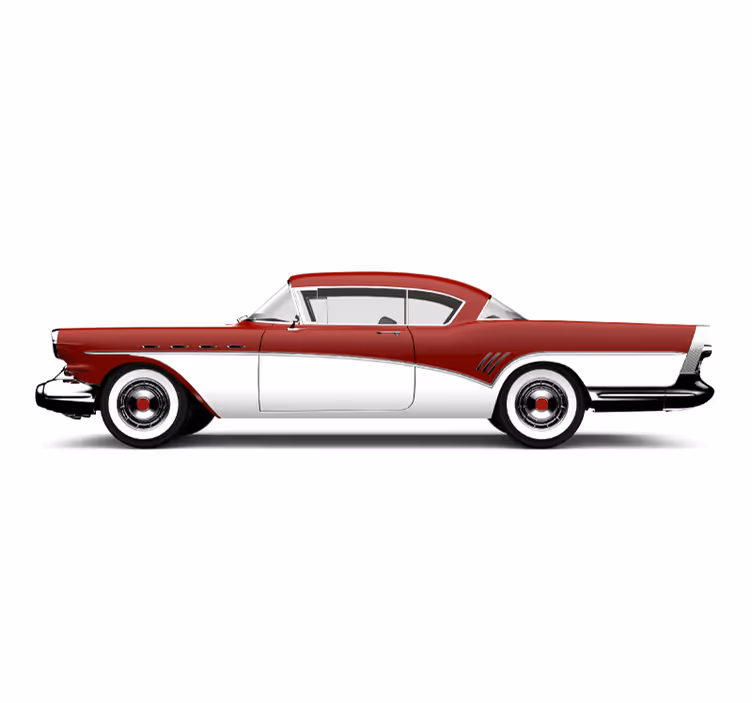 Fotomurale veicoli profilo di auto d'epoca - TenStickers