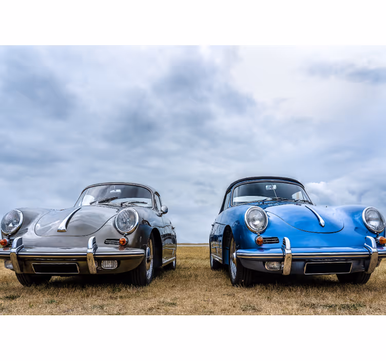 Fotomurale veicoli coppia di auto d'epoca - TenStickers