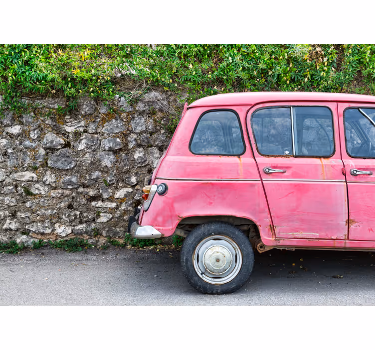 Fotomurale veicoli macchina rosa d'epoca - TenStickers