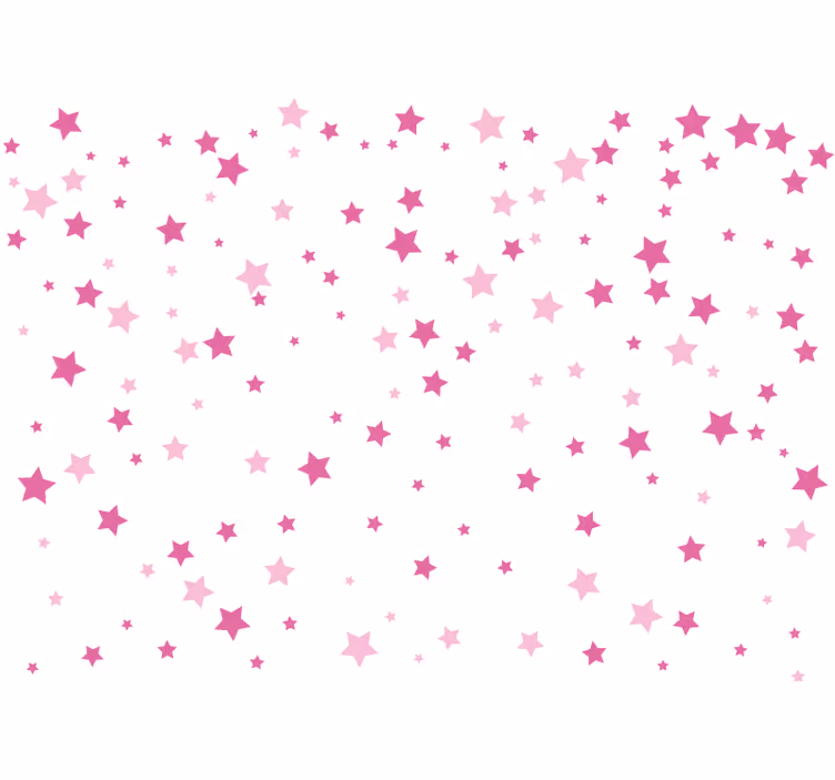 Fotomurale con stelle cadenti colore rosa - TenStickers
