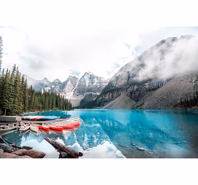 Fotomurale paesaggi vista sulle montagne del lago - TenStickers