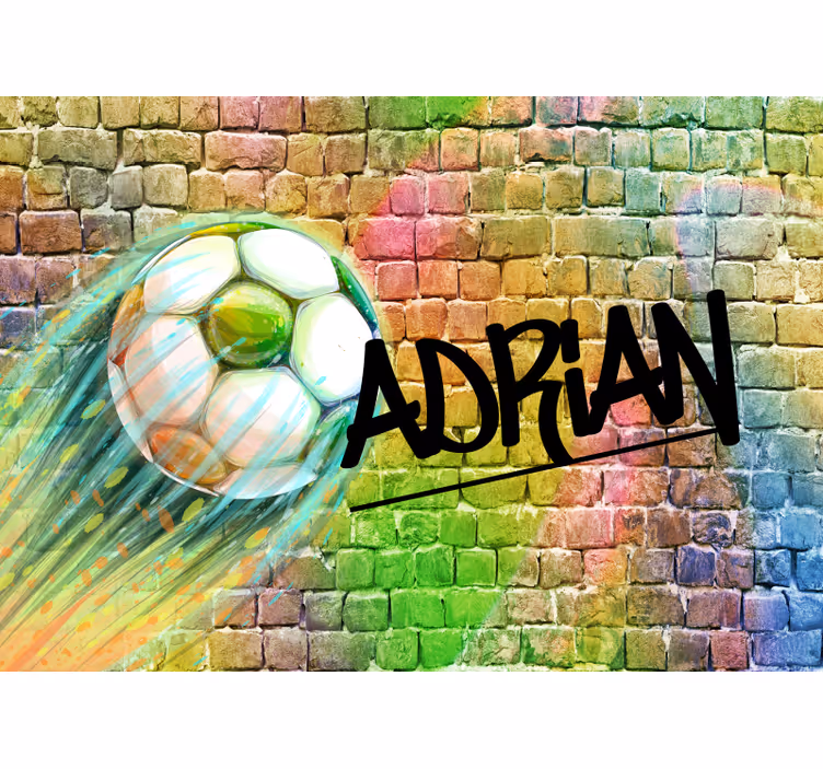 Fotomurale con pallone e nome personalizzabile - TenStickers