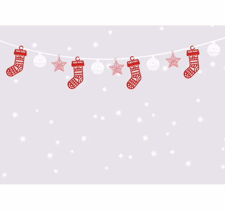 Fotomurale di Natale ghirlande di calze festive - TenStickers