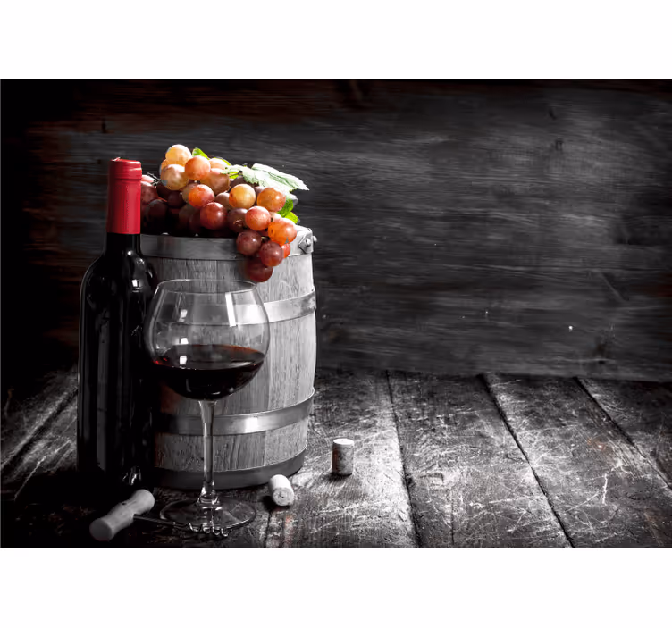 Fotomurali originali vino e uva - TenStickers