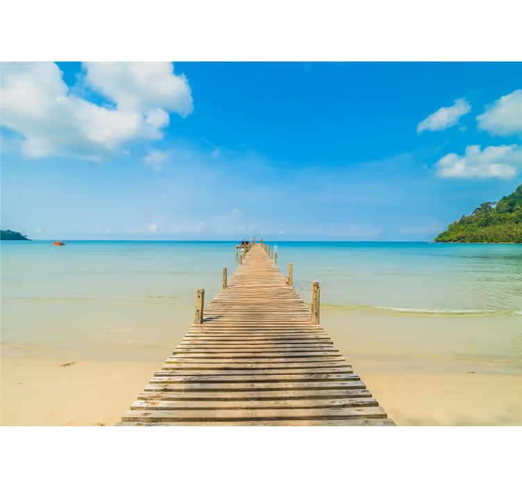 Fotomurale mare vista dal pontile in legno - TenStickers