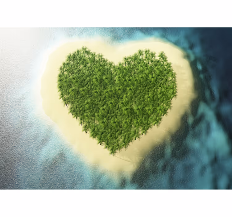 Fotomurale amore oasi a forma di cuore - TenStickers