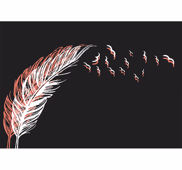 Fotomurale astratto movimento fluttuante di piume - TenStickers
