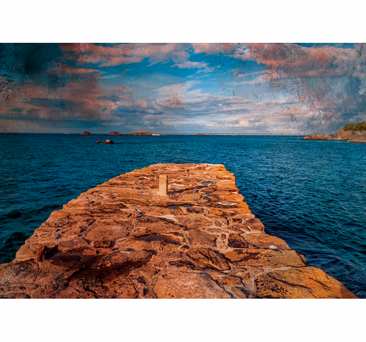 Fotomurale paesaggi sentiero roccioso costiero - TenStickers