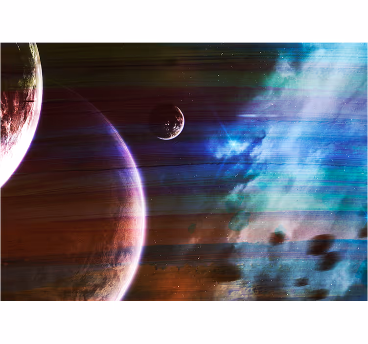 Fotomurale spaziale scena planetaria cosmica - TenStickers